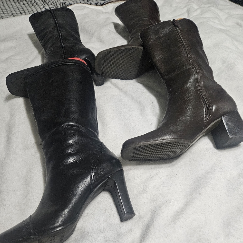 Elegant Black and Brown Women's Boots